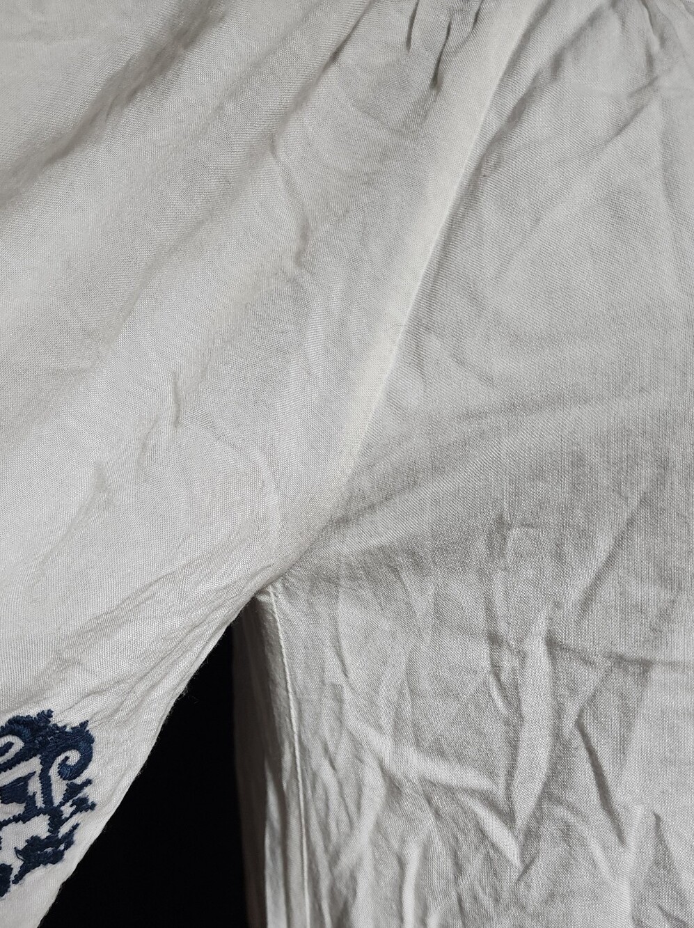 Chic Connection White Blue Embroidered Boho Peasant Dress - Picture 7 of 9
